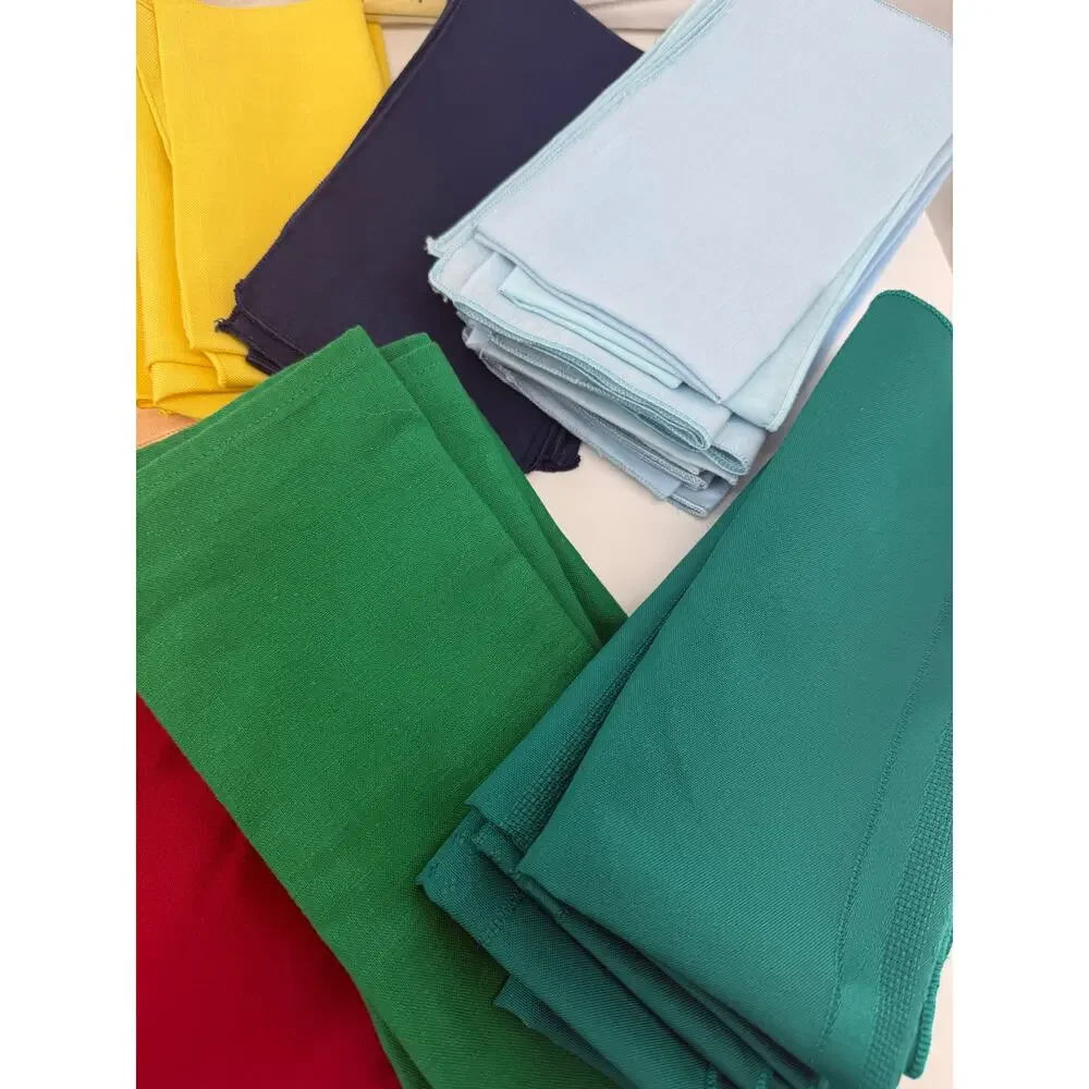 Mixed Cloth Dinner Napkin Lot Basket Liner Table Linens Assorted Colors 50 items